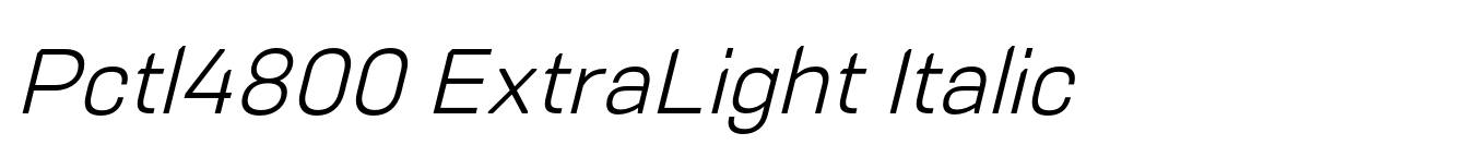 Pctl4800 ExtraLight Italic